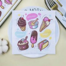 20 teile/beutel 2ply Eis Gedruckt Servietten Farbige Papier Servietten Einweg Süße Tischset Papier Party Dekoration Zeichenpapier 33
