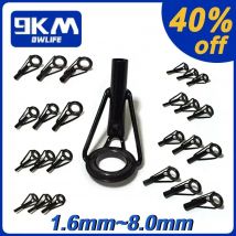 5 Stück Angelrute spitzen führungen Reparatur satz Edelstahl rahmen Keramik ringe schwarze Rute Bau führung Augen bau Reparatur 6 # ~ 16 #