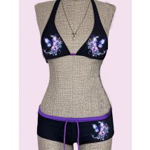 UETEEY 2025 New Summer Swimwear Bikinis Set Sexy Printed Lace Back Naked Bikini 2 Pieces Set Women's Swimwear Slit Beach Bikini