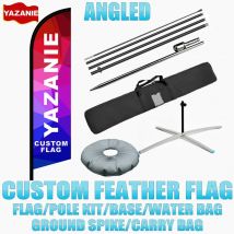 Benutzerdefinierte Federflagge mit Pole Kit Cross Base Ground Spike Wasserbeutel Tragetasche Werbung Strandflagge für Geschäftsveranstaltungen im Freien