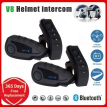 XINOWY V8 SV /V8 Motorradhelm Bluetooth Headset Intercom Unterstützung 5 Fahrer Vollduplex-Interphone Fernbedienung FM-Radio