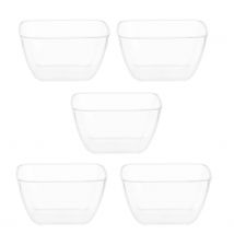 5pcs 70ml Disposable Salad Bowl Plastic Transparent Square Dessert Storage Bowl For Home Store Kitchen Widely Applicable Home