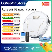 Laresar Evol 3s Robot Aspirador 5000Pa con Control de APP, Fregado Inteligente Planificado y sin cables para limpieza de alfombras, pelos de mascotas en casa