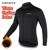 GRSRXX Men's Cycling jacket fleece-lined MBT Bike Jacket Winter Cycling Jersey Long Sleeve Bicycle winter cycling clothing