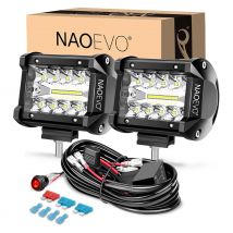 NAOEVO 4 pollici 2 pezzi LED pod luci spot inondazione combinato LED nebbia guida 4x4 luci fuoristrada luci da lavoro per camion barca ATV UTV Jeep