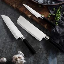Japan Küchenmesser-Sets Chef's Nakiri Santoku Allzweckmesser-Sets Edelstahlklinge Messer-Set Fleisch Gemüse Schneidemesser
