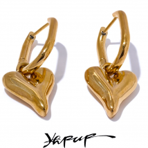 Yhpup 316L Edelstahl Herz Liebe Tropfen Creolen Wasserdicht Schlanke Fleck Weniger Metall Beliebte Schmuck Valentinstag Geschenk