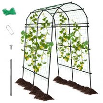 Rankgitter für Kletterpflanzen, 230 cm Gartenbogen mit PE-beschichteter Metallstruktur, Rankhilfe Rankbogen Rosenbogen