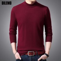 2025, neue Mode Marke Hälfte Rollkragenpullover Für Herren Pullover Slim Fit Jumper Strickwaren Koreanischen Stil Casual Kleidung Männlich