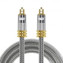 Digital Optical Audio Cable Braided 5.1 Optical SPDIF Toslink Cord for Sound Bar, TV, PS4, Xbox, Samsung