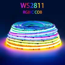 WS2811 COB RGBIC Striscia LED 360 576 720 led/m Indirizzabile SPI Dream Color Flessibile WS2812B Nastro RA90 DC5V 12V 24V