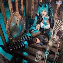Anime Demon Miku Cosplay Costumes Women Sexy Dress Wings Suit Miku Cute Devil Uniform With Tail Halloween Carnival Party