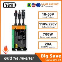Y&H Grid Tie Micro Inverter 700W 600W 500W 350W 300W MPPT Micro Inverter PV Input DC18V-60V Output AC110V 240V On Grid System