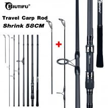BIUTIFU-caña de pescar de carpa, 2 puntas, 3,5 lb, 7 secciones, 4,2/3,6/3,0 m, 30t, fibra de carbono, lanzamiento de viaje, 60-150m, caña giratoria de fundición a tierra