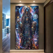 Geheimnisvoller Totenkopf-Mann, großes Diamantgemälde, neu, 2026, komplett, quadratisch, rund, Diamant-Mosaik, DIY-Kunst, Heimdekoration, Geschenk