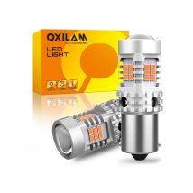 OXILAM 2PCS BA15S BAU15S LED Bulb Canbus No Hyper Flash Amber Yellow Auto Lamp 1156 P21W PY21W 7440 W21W LED Turn Signal Light