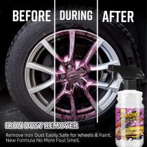 Autolack & Rad Eisenpartikel Pulverreinigung Super Rost Staubentferner Spray Metalloberfläche Defender Auto Felgenreiniger X3