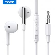 Douszne słuchawki TOPK z mikrofonem 3.5mm gniazdo uniwersalne dla iPhone Android