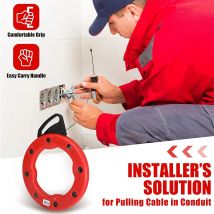 4mm 10/15/20/25/30m Kabel abzieher Fisch band Rollen abzieher Glasfaser Nylon Rohrleitung Rodder Zug draht Kabel Angel werkzeug