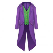 Joker-Kostüm für Herren, Piratenjacke, Herren, Steampunk-Mantel, Frack, leicht, für Halloween-Fotos, Vampire, Jungen im Alter von 6–14 Jahren