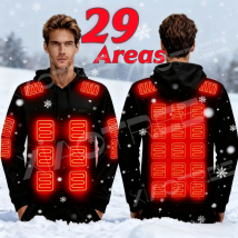 29 Aree Giacca riscaldata da uomo Felpa con cappuccio invernale da donna Riscaldatore elettrico USSB Gilet termico da campeggio Scaldacorpo Taglia EU