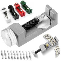Kit di dispositivi di staccare per la riparazione del braccialetto di rimozione del perno di collegamento del cinturino dell'orologio in metallo Kit di strumenti di riparazione dell'orologio con barra