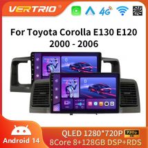 Android 16 para Toyota Corolla E130 E120 2000-2006 Radio de coche reproductor de vídeo Multimedia navegación GPS estéreo Carplay 4G unidad principal
