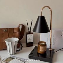 LED-Tischleuchte, Nachttisch-Wachsschmelzlampen, stufenloses Dimmen, 220 V-265 V, Holzsockel, Kerzenwärmerlampe, 50 W, für Schlafzimmer, Dekorbeleuchtung