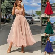 Elegant Women Corset Guest Wedding Long Dress Sexy V Neck Folds Flowy Party Evening Graduation Formal Maxi Dress Prom Ball Gown