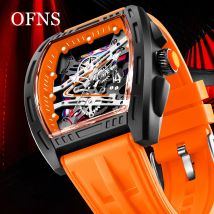 OFNS Luxury Brand Wine Barrel Dial Watch Luminous Waterproof Sports Quartz Watch Cool Classic Men's Watch Trendy and Stylish
