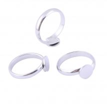 10 pz Anello Regolabile In Acciaio Inox Lunetta Spazi Vuoti 8mm 10mm 12mm Disco Pad Impostazioni Base Per Creazione di Gioielli forniture