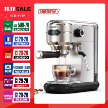 HiBREW Coffee Maker Cafetera 20 Bar Inox Semi Automatic Super Slim ESE POD& Powder Espresso Cappuccino Machine Hot Water H11