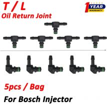 5pcs Injector Oil Return Joint T / L Type Backflow Injection Connector Pipe For Bosch 0445110 0445120