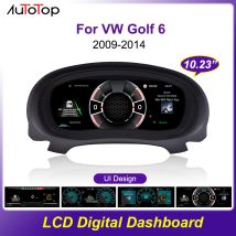 10,23'' digitales Kombiinstrument für Volkswagen Golf 6 2009-2014 Jahre, LCD-Panel, Tachometer, virtuelles Messgerät
