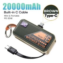 Mini Power Bank da 20000 mAh PD20W Ricarica rapida Viene fornito con cavo Display digitale PowerBank per IPhone13 14 15 16 Samsung e Xiaomi