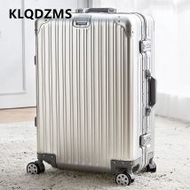 KLQDZMS High Quality Suitcase All Aluminum Magnesium Alloy Boarding Box Men's Business Trolley Case 20"24"26"29 Inch Luggage