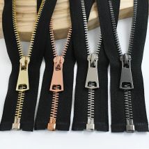 2 pezzi 5 #   Cerniera in metallo 15-25 cm Close-End 30-80 cm Zip con bloccaggio automatico open-end per cucire kit di riparazione cerniere per chiusura borsa tascabile per indumenti