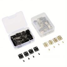 50 teile/schachtel Scharniere + 200 Schrauben Eisen Golden/Antik Bronze 4 Löcher Langlebige Möbel Hardware 16*13mm Mini abgerundete Scharnier Dekor