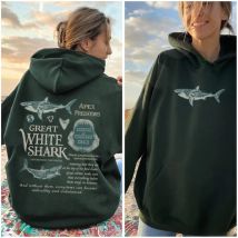 Great White Shark Hoodie Shark Sweatshirt Shark Conservation Hoody Marine Biologist Hoodie Unisex Shark Winter Clothes Women