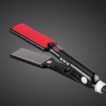 Plancha de titanio para el pelo, Plancha profesional de alta temperatura, 480F, placas anchas, tratamiento PTC, cepillo y plancha plana