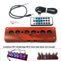 6-digit IN14 Nixie tube Base DIY IN-14 WiFi clock digital display Time Date Temperature Alarm W Remote Control TYPE-C USB POWER