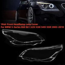 Pair Front Headlamp Lens Cover For BMW 5-Series M5 E60 E61 525i 530i 545i 550i 2003-2010 Headlight Shell Transparent Lampshade