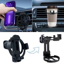 Multi-function Car Mount 360 Degree Rotating Cup Holder For Car Water Drink Coffee Bottle Phone Holder Air Vent Outlet Stand
