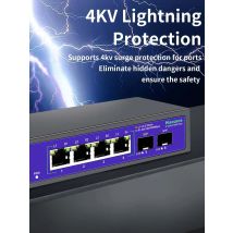 Hisource 2.5G 4 8 Port Ethernet Switch  None POE Networck Switch uplink 2*10G Port for IP Camera/Wireless AP