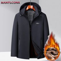 Herren-Winterjacke mit Kapuze, luxuriöse Fleece-Innen-Winterjacke für Herren, thermisch warm, Herren-Wintermäntel, Kapuzenparka, Wandern, Camping