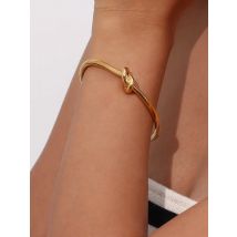 E.B.belle Minimalist 18K Gold Plated Knot Cuff Bangle Bracelets For Women Stainless Steel Waterproof Jewelry For  Female