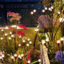 2 stücke 10 LED solar betriebene Garten leuchten Glühwürmchen Lichter im Freien lebendige schwankende Lichter für Patio Weg Weihnachts dekoration