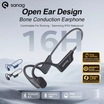 Sanag B22s Auricolare a conduzione ossea 16 ore di riproduzione IPX5 Cuffie con campo sonoro spaziale dinamico Bluetooth5.3 impermeabili