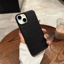 Luxuriöse Handyhülle aus mattem Leder für iPhone 11, 12, 13, 14, 15, 16 Pro Max Plus, weicher Schutz, stoßfeste Silikonhülle