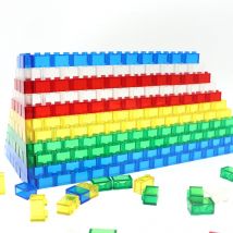 100 sztuk MOC przezroczyste 1x2 kropki grube klocki klasyczne DIY cegły akcesoria części zabawki dla dzieci